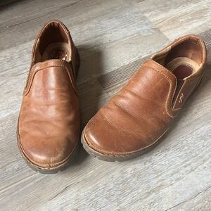 Born Men's Tan Leather Slip-On Loafers